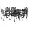 Zestaw do jadalni w ogrodzie 7 pcs Czarny Aluminium