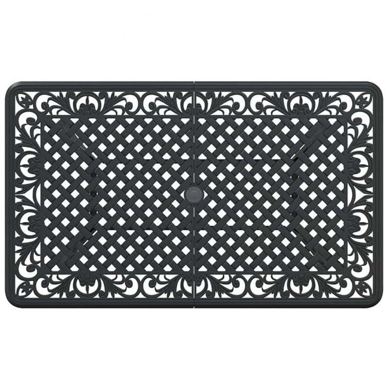 Zestaw do jadalni w ogrodzie 7 pcs Czarny Aluminium
