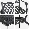 Zestaw do jadalni w ogrodzie 7 pcs Czarny Aluminium
