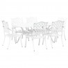 Zestaw do jadalni w ogrodzie 7 pcs Biały Aluminium
