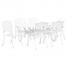 Zestaw do jadalni w ogrodzie 7 pcs Biały Aluminium