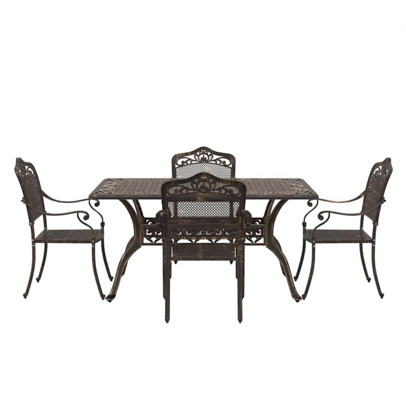 Zestaw do jadalni w ogrodzie 5 pcs kolor bronzu Aluminium