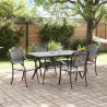 Zestaw do jadalni w ogrodzie 5 pcs Czarny Aluminium