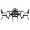 Zestaw do jadalni w ogrodzie 5 pcs Czarny Aluminium