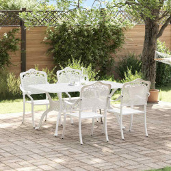 Zestaw do jadalni w ogrodzie 5 pcs Biały Aluminium
