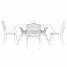 Zestaw do jadalni w ogrodzie 5 pcs Biały Aluminium