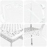 Zestaw do jadalni w ogrodzie 5 pcs Biały Aluminium