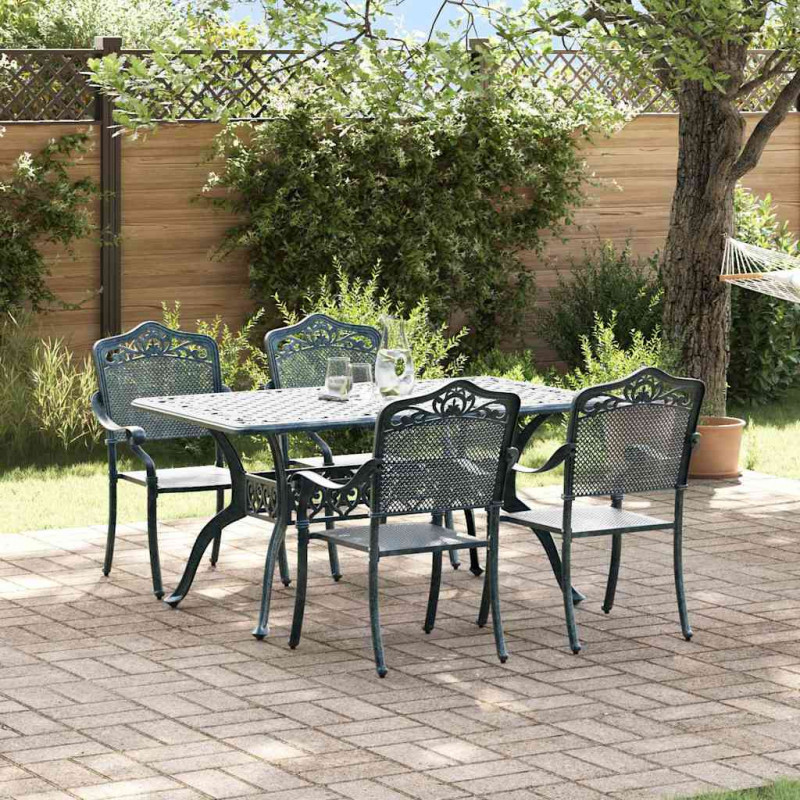 Zestaw do jadalni w ogrodzie 5 pcs Zielony Aluminium