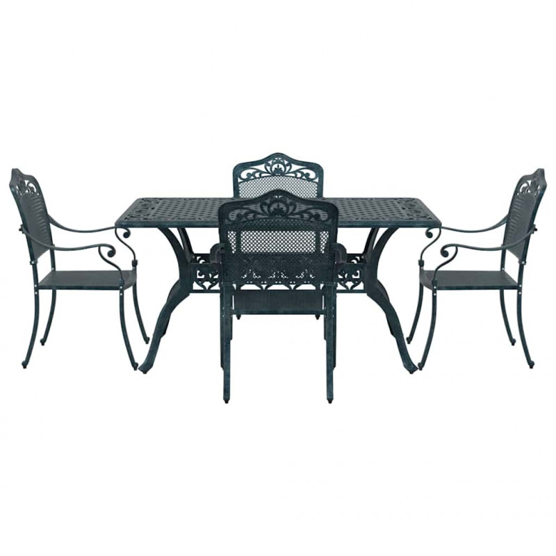 Zestaw do jadalni w ogrodzie 5 pcs Zielony Aluminium