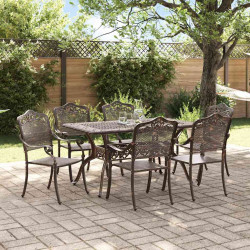 Zestaw do jadalni w ogrodzie 7 pcs kolor bronzu Aluminium