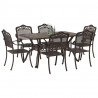 Zestaw do jadalni w ogrodzie 7 pcs kolor bronzu Aluminium