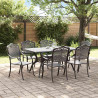 Zestaw do jadalni w ogrodzie 7 pcs Czarny Aluminium