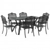 Zestaw do jadalni w ogrodzie 7 pcs Czarny Aluminium