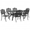 Zestaw do jadalni w ogrodzie 7 pcs Czarny Aluminium