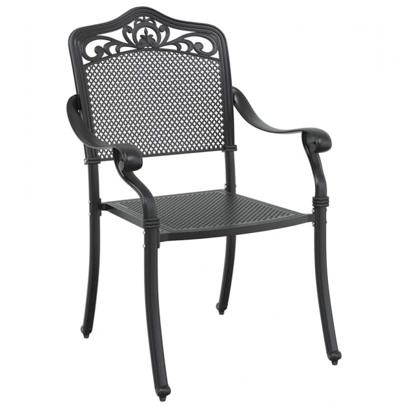 Zestaw do jadalni w ogrodzie 7 pcs Czarny Aluminium