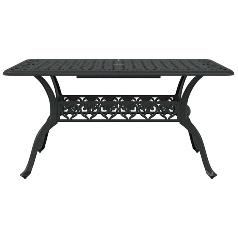Zestaw do jadalni w ogrodzie 7 pcs Czarny Aluminium