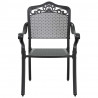 Zestaw do jadalni w ogrodzie 7 pcs Czarny Aluminium