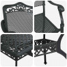 Zestaw do jadalni w ogrodzie 7 pcs Czarny Aluminium