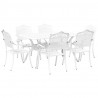 Zestaw do jadalni w ogrodzie 7 pcs Biały Aluminium