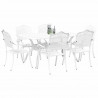 Zestaw do jadalni w ogrodzie 7 pcs Biały Aluminium
