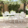 Zestaw do jadalni w ogrodzie 7 pcs Biały Aluminium