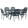 Zestaw do jadalni w ogrodzie 7 pcs Zielony Aluminium