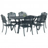 Zestaw do jadalni w ogrodzie 7 pcs Zielony Aluminium