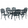 Zestaw do jadalni w ogrodzie 7 pcs Zielony Aluminium