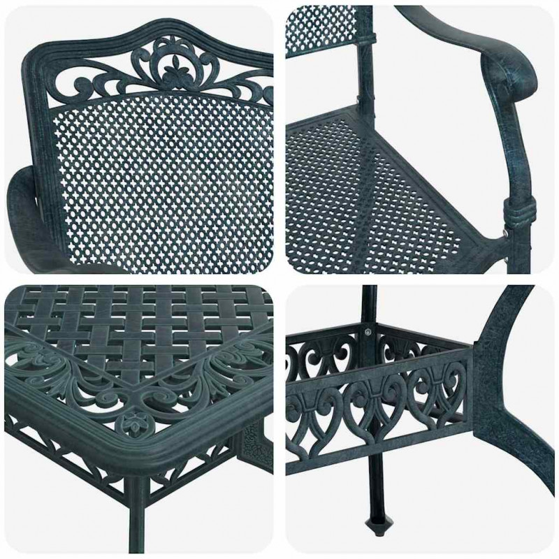 Zestaw do jadalni w ogrodzie 7 pcs Zielony Aluminium