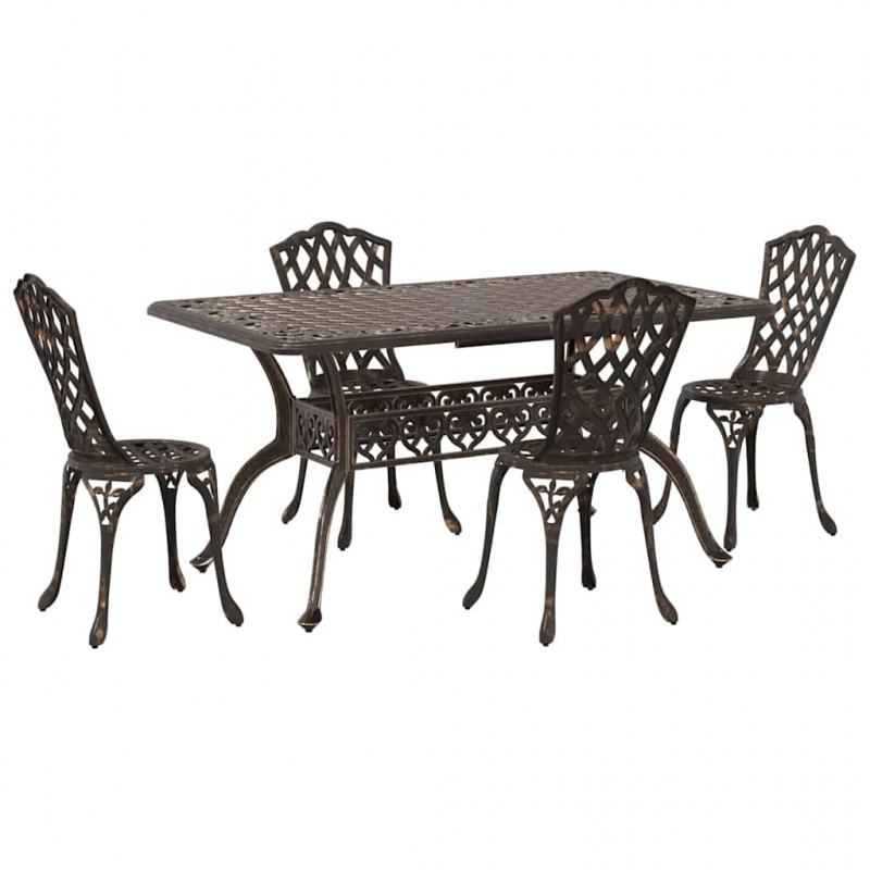 Zestaw do jadalni w ogrodzie 5 pcs kolor bronzu Aluminium