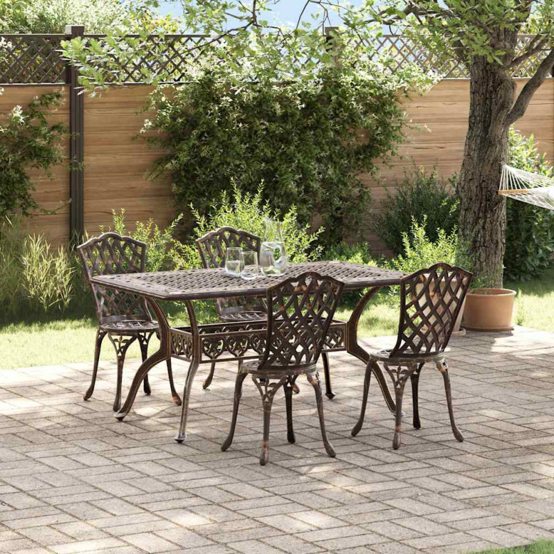 Zestaw do jadalni w ogrodzie 5 pcs kolor bronzu Aluminium
