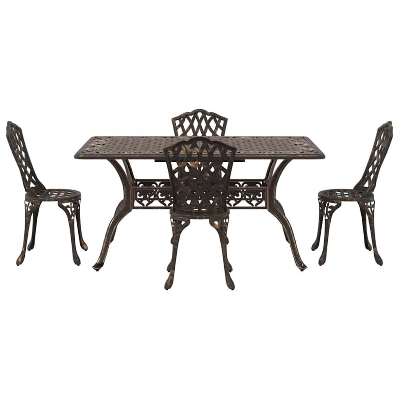 Zestaw do jadalni w ogrodzie 5 pcs kolor bronzu Aluminium