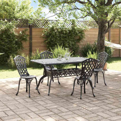 Zestaw do jadalni w ogrodzie 5 pcs Czarny Aluminium