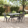 Zestaw do jadalni w ogrodzie 5 pcs Czarny Aluminium