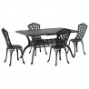 Zestaw do jadalni w ogrodzie 5 pcs Czarny Aluminium