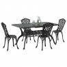Zestaw do jadalni w ogrodzie 5 pcs Czarny Aluminium