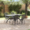 Zestaw do jadalni w ogrodzie 5 pcs Czarny Aluminium