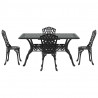 Zestaw do jadalni w ogrodzie 5 pcs Czarny Aluminium
