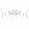 Zestaw do jadalni w ogrodzie 5 pcs Biały Aluminium