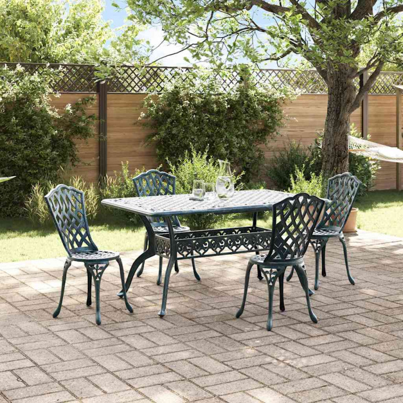 Zestaw do jadalni w ogrodzie 5 pcs Zielony Aluminium