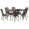 Zestaw do jadalni w ogrodzie 7 pcs kolor bronzu Aluminium