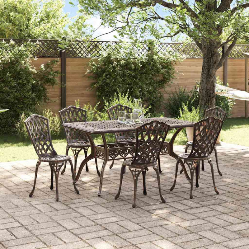 Zestaw do jadalni w ogrodzie 7 pcs kolor bronzu Aluminium