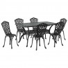 Zestaw do jadalni w ogrodzie 7 pcs Czarny Aluminium