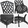 Zestaw do jadalni w ogrodzie 7 pcs Czarny Aluminium