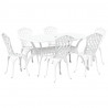 Zestaw do jadalni w ogrodzie 7 pcs Biały Aluminium