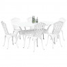 Zestaw do jadalni w ogrodzie 7 pcs Biały Aluminium