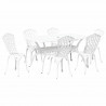Zestaw do jadalni w ogrodzie 7 pcs Biały Aluminium