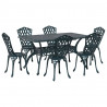 Zestaw do jadalni w ogrodzie 7 pcs Zielony Aluminium
