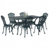 Zestaw do jadalni w ogrodzie 7 pcs Zielony Aluminium