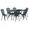 Zestaw do jadalni w ogrodzie 7 pcs Zielony Aluminium